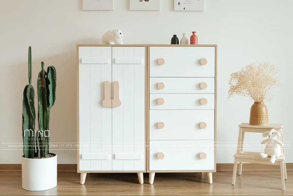 Tủ Trẻ Em Gỗ MDF Phun Sơn Hải Phòng 